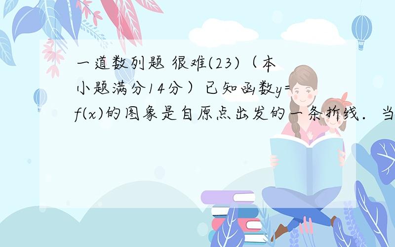 一道数列题 很难(23)（本小题满分14分）已知函数y=f(x)的图象是自原点出发的一条折线．当n≤y≤n+1（n=0,