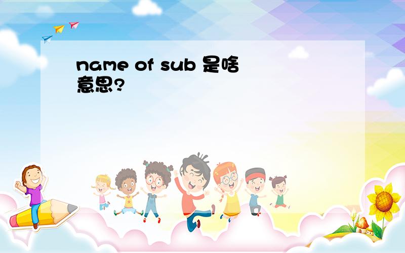 name of sub 是啥意思?