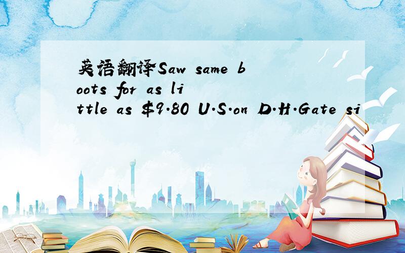 英语翻译Saw same boots for as little as $9.80 U.S.on D.H.Gate si