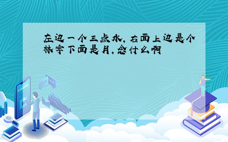 左边一个三点水,右面上边是个林字下面是月,念什么啊