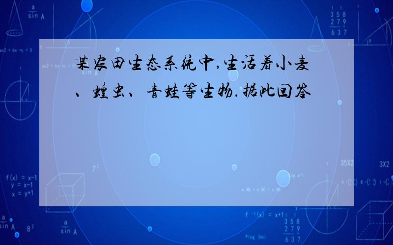 某农田生态系统中,生活着小麦、蝗虫、青蛙等生物.据此回答