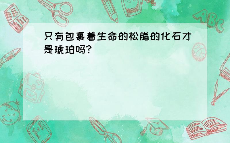 只有包裹着生命的松脂的化石才是琥珀吗?