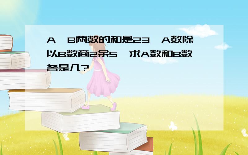 A,B两数的和是23,A数除以B数商2余5,求A数和B数各是几?