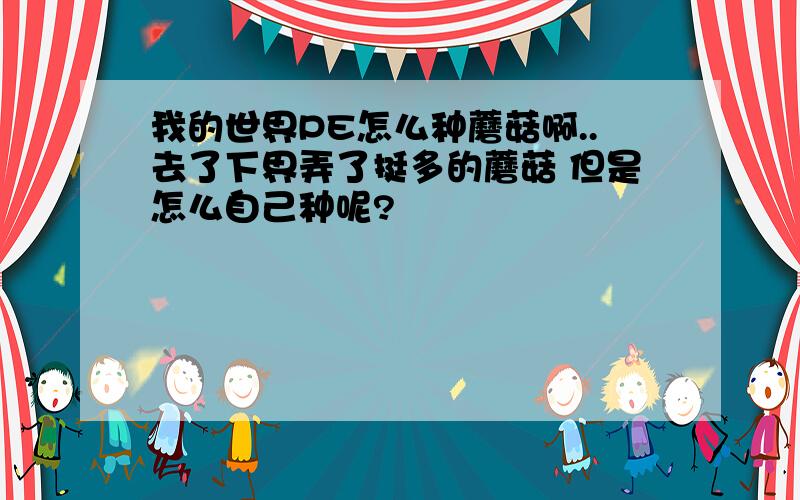 我的世界PE怎么种蘑菇啊..去了下界弄了挺多的蘑菇 但是怎么自己种呢?