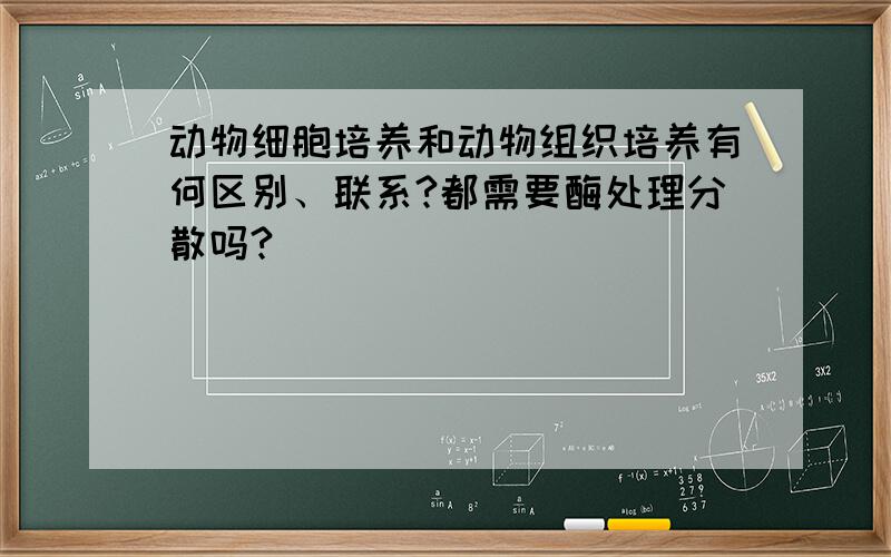 动物细胞培养和动物组织培养有何区别、联系?都需要酶处理分散吗?