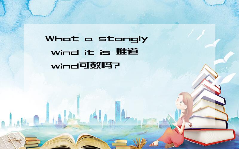 What a stongly wind it is 难道 wind可数吗?