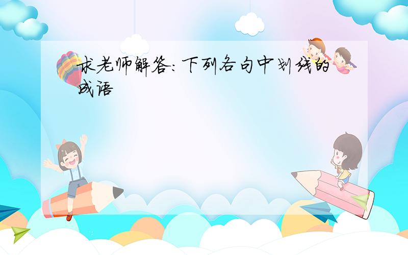 求老师解答：下列各句中划线的成语