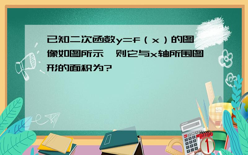 已知二次函数y=f（x）的图像如图所示,则它与x轴所围图形的面积为?