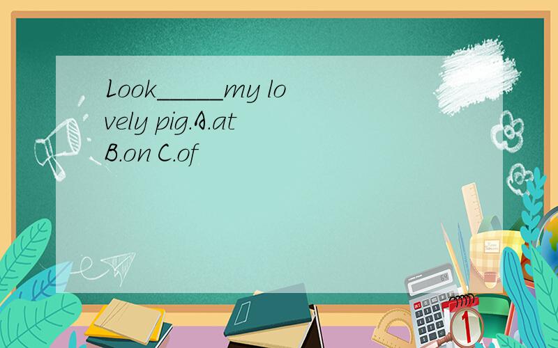 Look_____my lovely pig.A.at B.on C.of