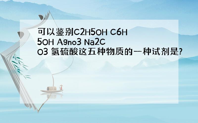 可以鉴别C2H5OH C6H5OH Agno3 Na2CO3 氢硫酸这五种物质的一种试剂是?