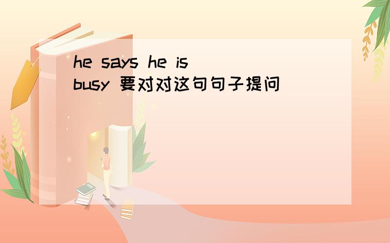 he says he is busy 要对对这句句子提问