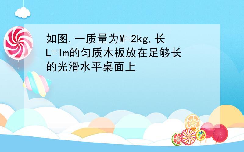 如图,一质量为M=2kg,长L=1m的匀质木板放在足够长的光滑水平桌面上