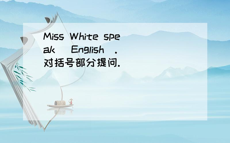 Miss White speak (English). 对括号部分提问.