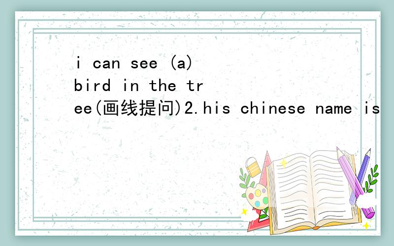 i can see (a) bird in the tree(画线提问)2.his chinese name is (w