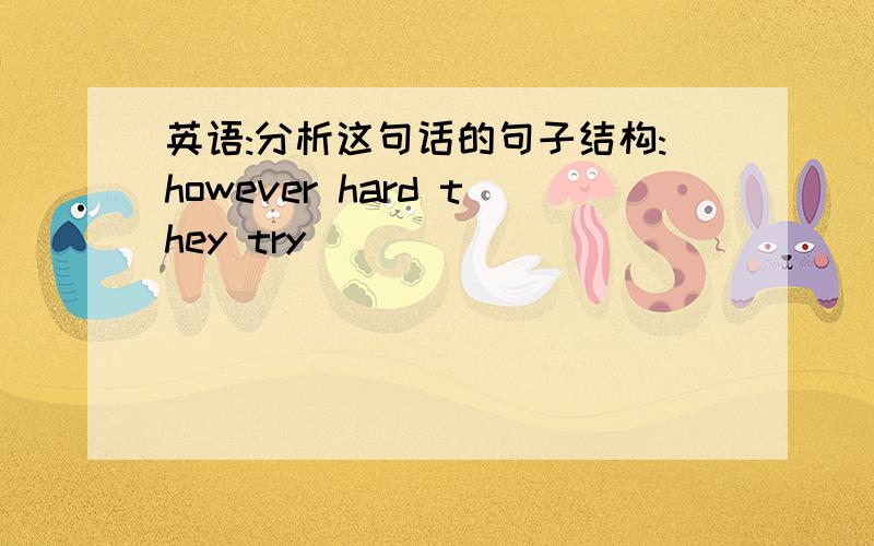 英语:分析这句话的句子结构:however hard they try