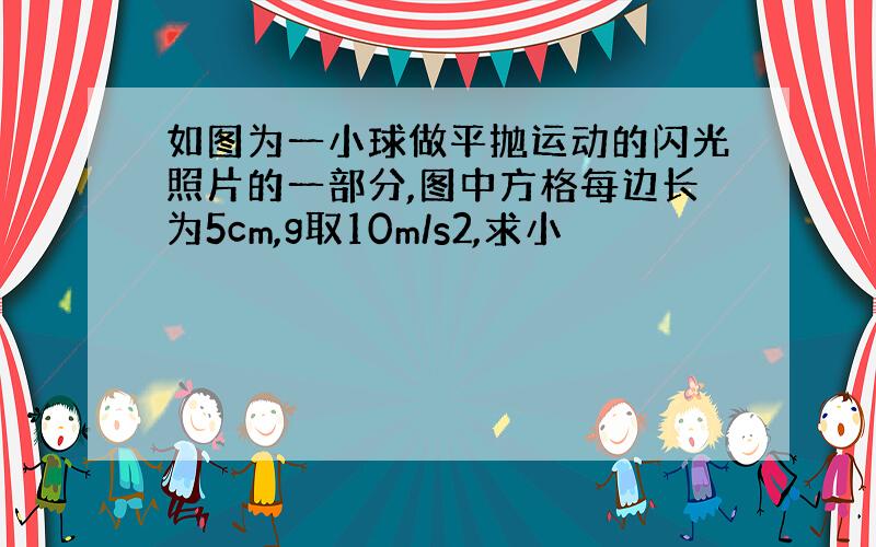 如图为一小球做平抛运动的闪光照片的一部分,图中方格每边长为5cm,g取10m/s2,求小