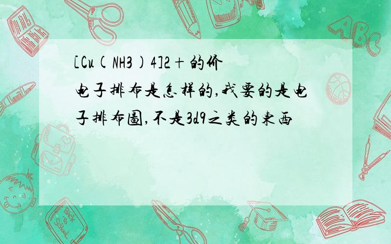 [Cu(NH3)4]2+的价电子排布是怎样的,我要的是电子排布图,不是3d9之类的东西