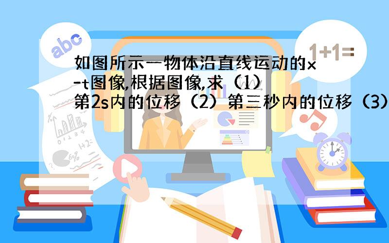 如图所示一物体沿直线运动的x-t图像,根据图像,求（1）第2s内的位移（2）第三秒内的位移（3）前5秒的总路程和总位移