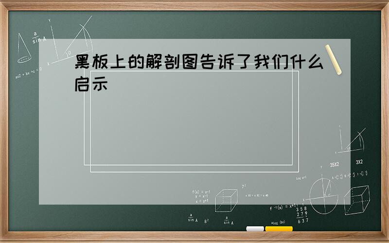 黑板上的解剖图告诉了我们什么启示