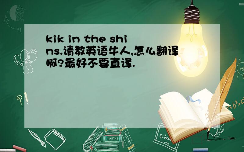 kik in the shins.请教英语牛人,怎么翻译啊?最好不要直译.