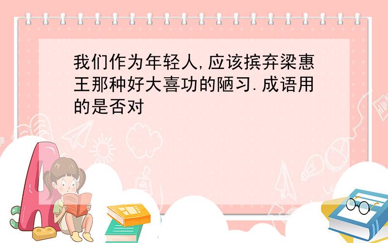 我们作为年轻人,应该摈弃梁惠王那种好大喜功的陋习.成语用的是否对