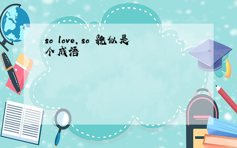 so love,so 貌似是个成语