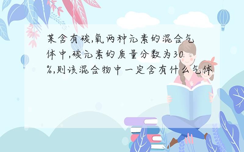 某含有碳,氧两种元素的混合气体中,碳元素的质量分数为30%,则该混合物中一定含有什么气体