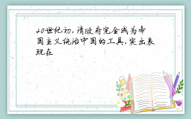 20世纪初,清政府完全成为帝国主义统治中国的工具,突出表现在