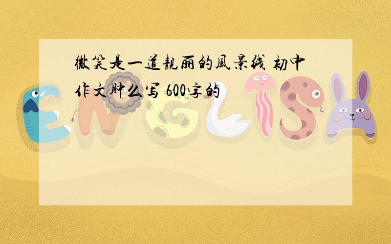 微笑是一道靓丽的风景线 初中作文肿么写 600字的