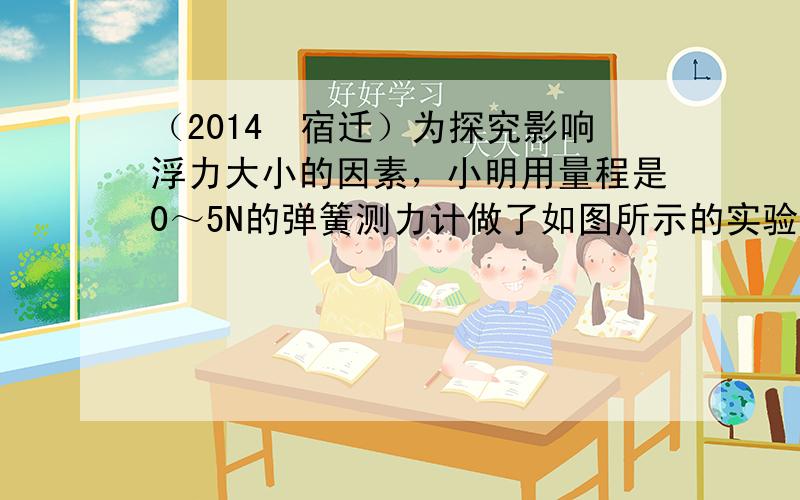 （2014•宿迁）为探究影响浮力大小的因素，小明用量程是0～5N的弹簧测力计做了如图所示的实验．