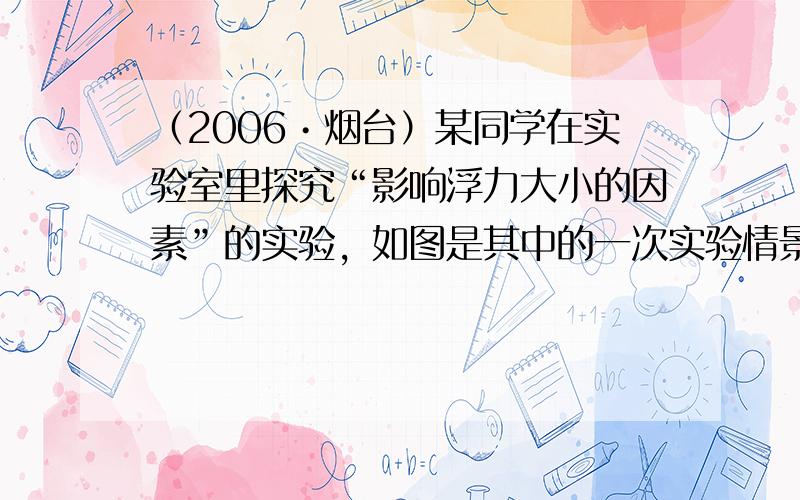 （2006•烟台）某同学在实验室里探究“影响浮力大小的因素”的实验，如图是其中的一次实验情景．根据图示可以知道，该同学这