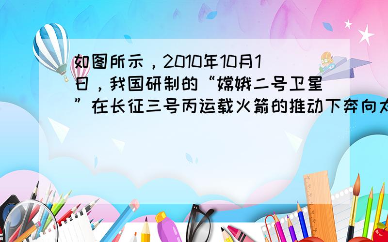 如图所示，2010年10月1日，我国研制的“嫦娥二号卫星”在长征三号丙运载火箭的推动下奔向太空绕月球飞行．10月6日，嫦