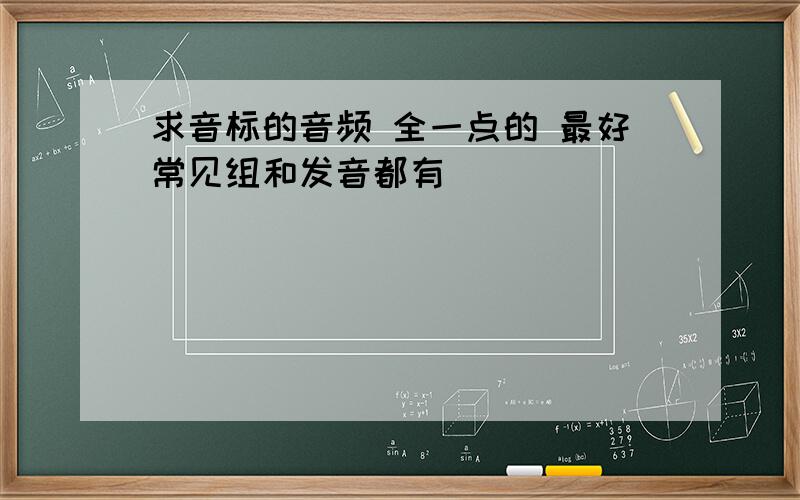 求音标的音频 全一点的 最好常见组和发音都有