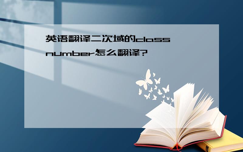 英语翻译二次域的class number怎么翻译?