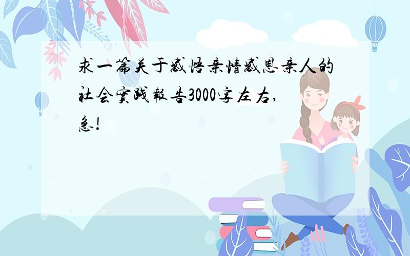 求一篇关于感悟亲情感恩亲人的社会实践报告3000字左右,急!