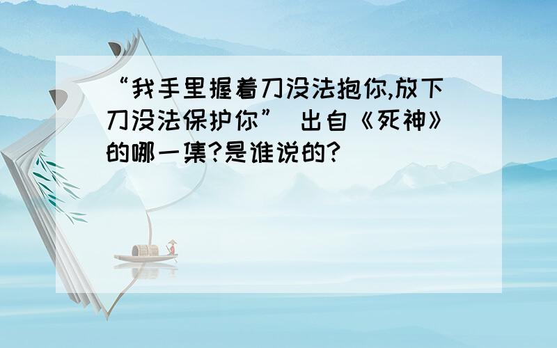 “我手里握着刀没法抱你,放下刀没法保护你” 出自《死神》的哪一集?是谁说的?