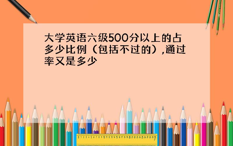 大学英语六级500分以上的占多少比例（包括不过的）,通过率又是多少