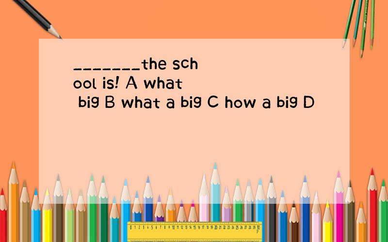 _______the school is! A what big B what a big C how a big D