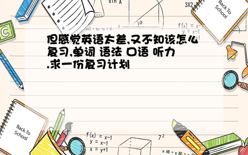 但感觉英语太差,又不知该怎么复习,单词 语法 口语 听力.求一份复习计划