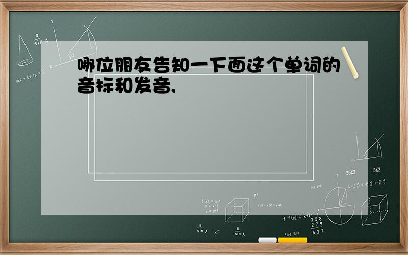 哪位朋友告知一下面这个单词的音标和发音,