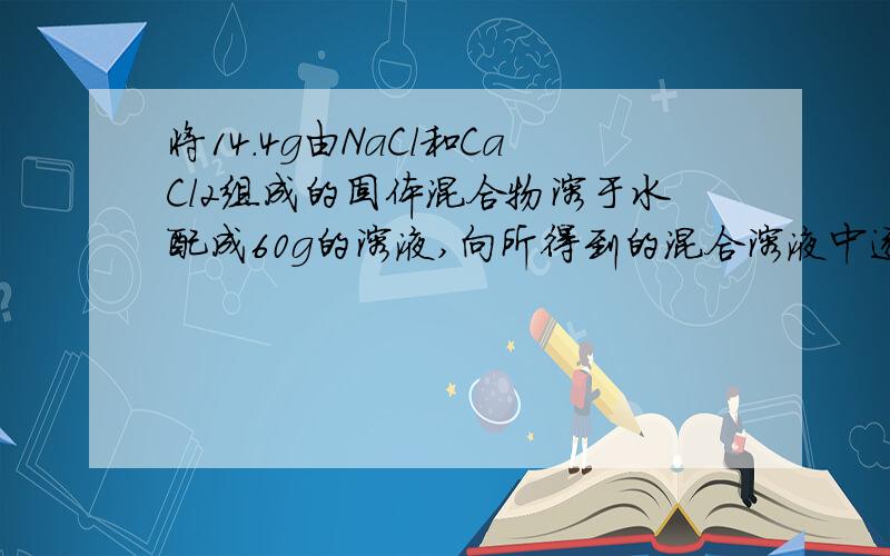 将14.4g由NaCl和CaCl2组成的固体混合物溶于水配成60g的溶液,向所得到的混合溶液中逐滴加入一定质量分数的Na