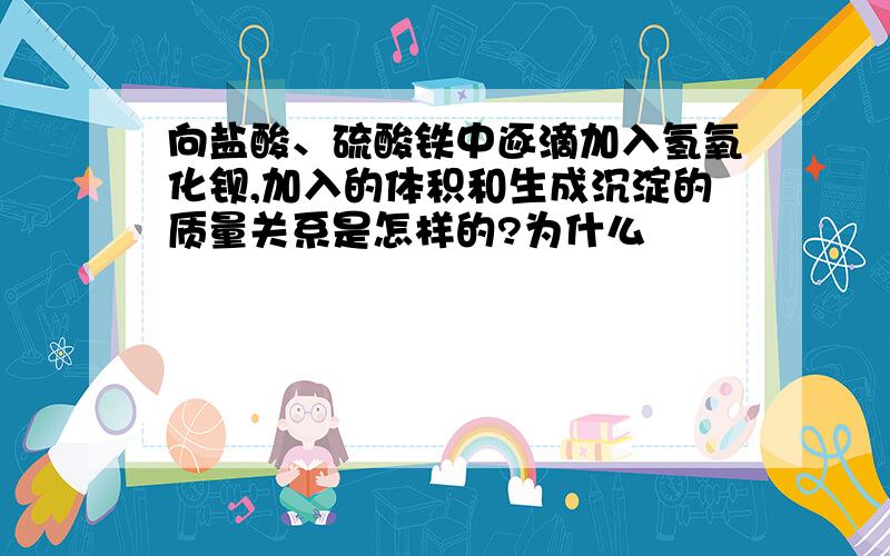 向盐酸、硫酸铁中逐滴加入氢氧化钡,加入的体积和生成沉淀的质量关系是怎样的?为什么