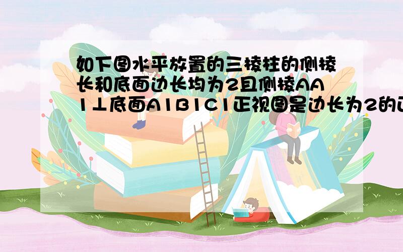 如下图水平放置的三棱柱的侧棱长和底面边长均为2且侧棱AA1⊥底面A1B1C1正视图是边长为2的正方形该