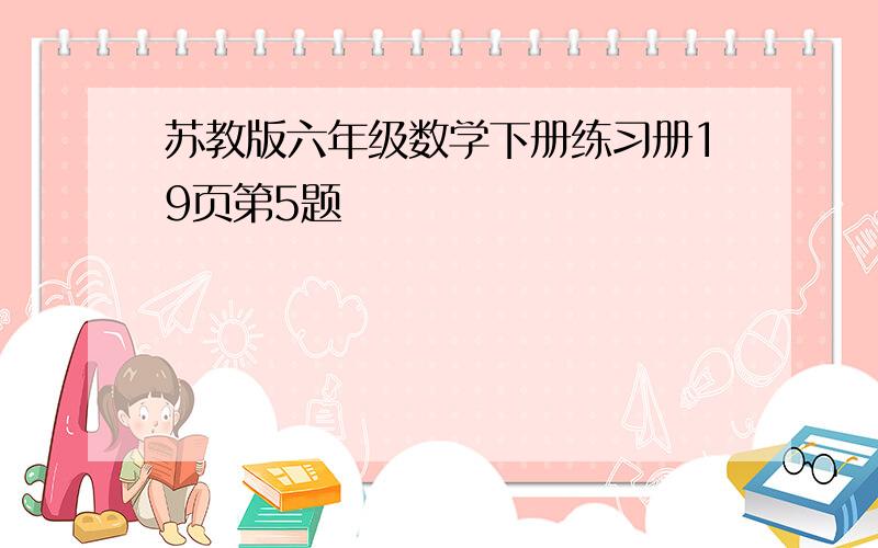 苏教版六年级数学下册练习册19页第5题