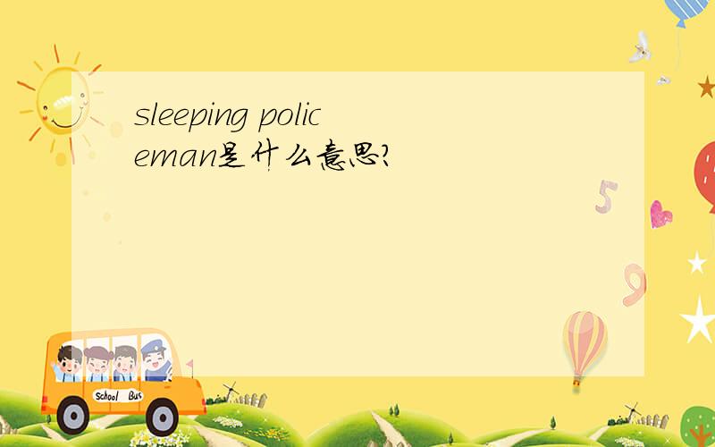 sleeping policeman是什么意思?