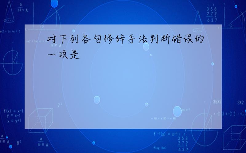 对下列各句修辞手法判断错误的一项是