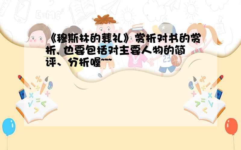 《穆斯林的葬礼》赏析对书的赏析, 也要包括对主要人物的简评、分析喔~~~