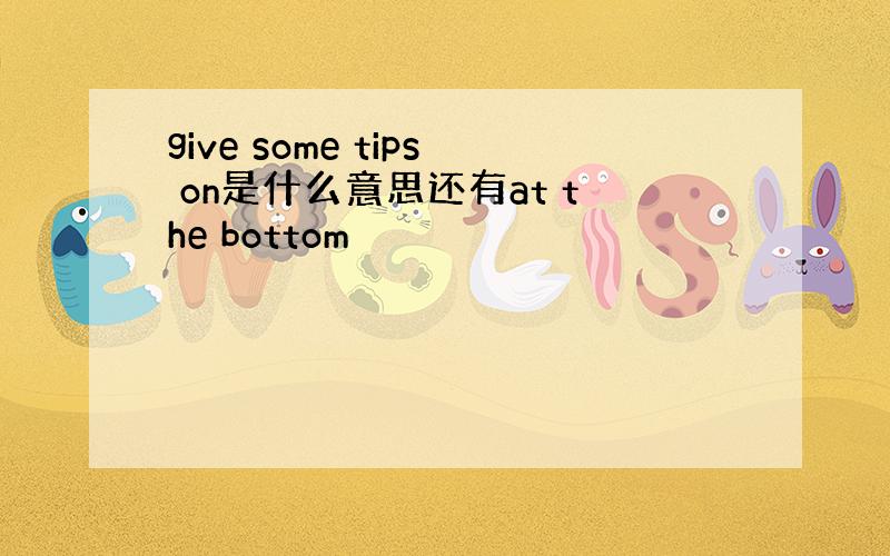 give some tips on是什么意思还有at the bottom