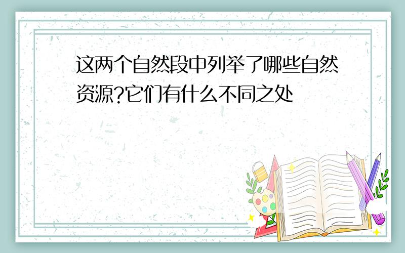 这两个自然段中列举了哪些自然资源?它们有什么不同之处