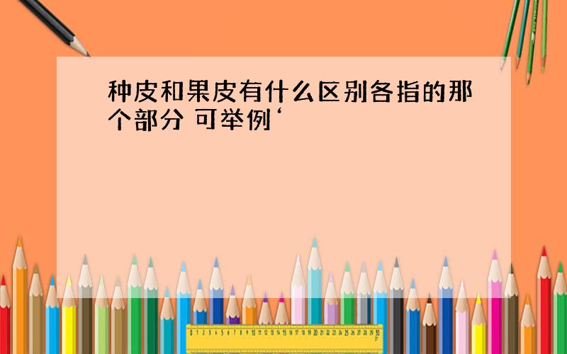 种皮和果皮有什么区别各指的那个部分 可举例‘